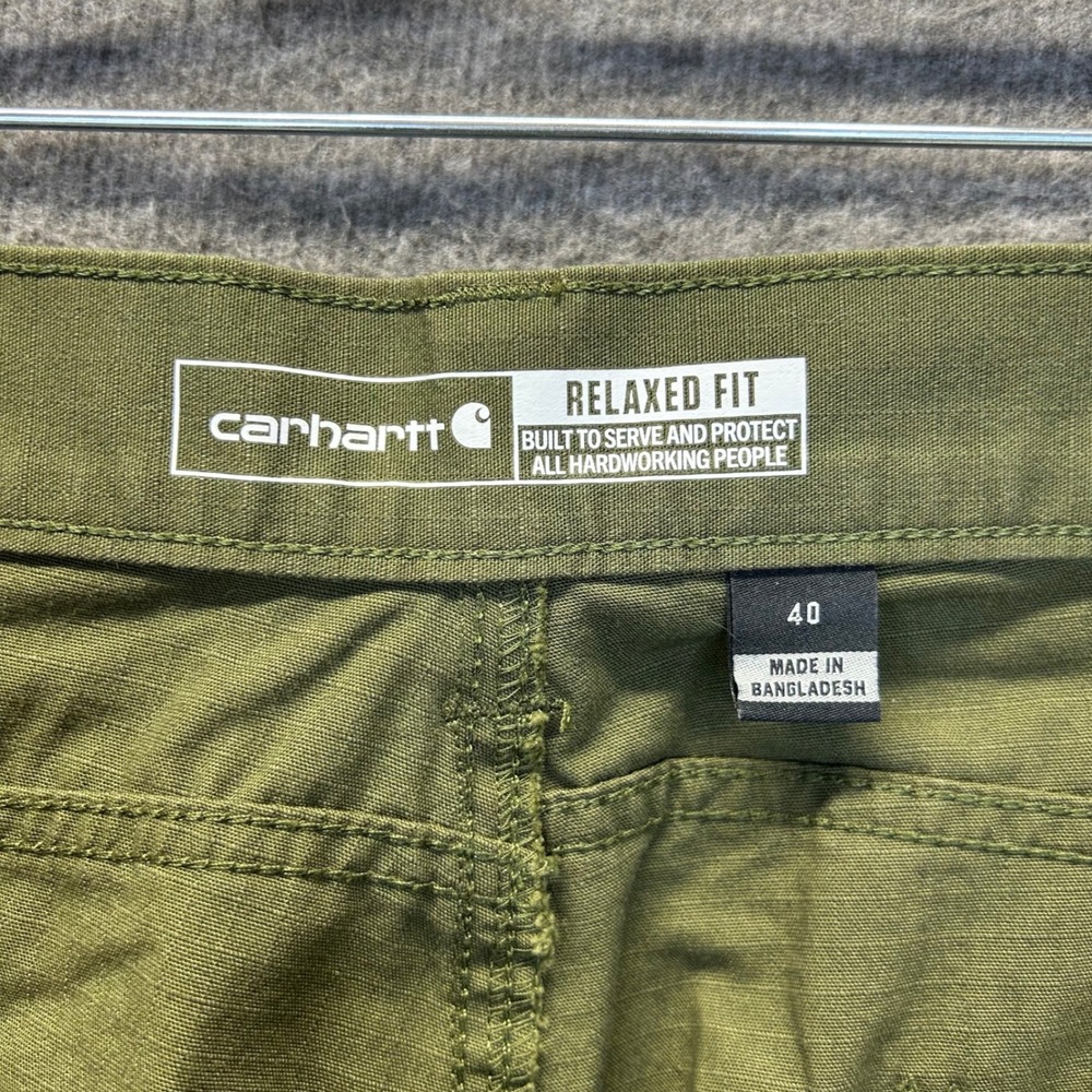 Carhartt Mens Relaxed Fit Ripstop Cargo Shorts Olive Green 104727 Size 40 - Picture 3 of 6